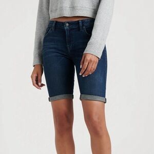 NWT Lucky Brand The Bermuda Dark Blue Denim Shorts Size 6/28 Rare✨